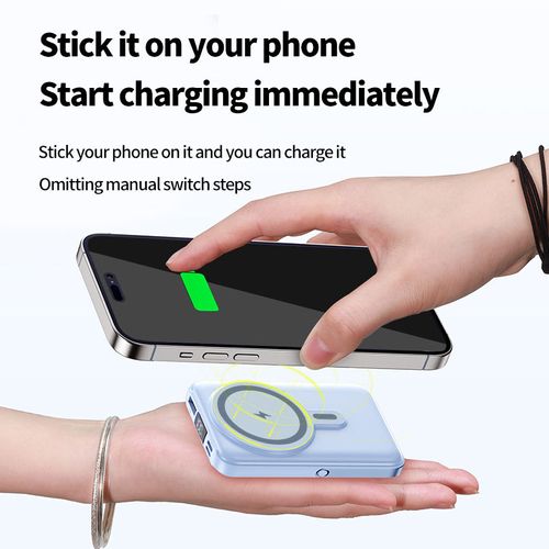 20000mAh Magnetic Wireless Charging Power Bank with data cable and phone stand, 22.5W fast charging, universal portable power bank.