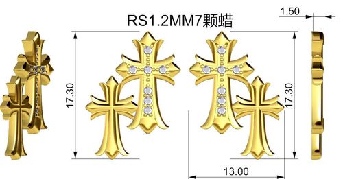 Hot sale Personalized creative design cross inlaid zircon earrings