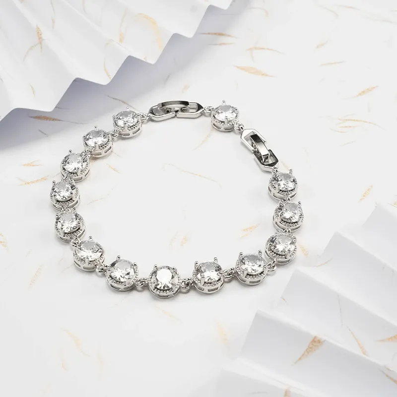 Light luxury high-end zircon gold bracelet no fading bracelet