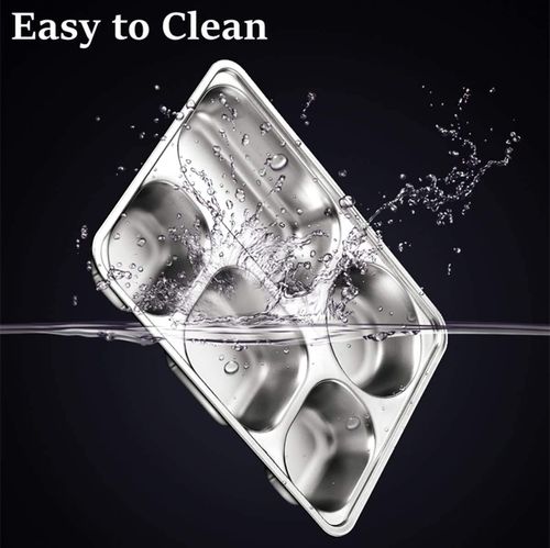 Stainless steel five-grid fast food tray, thickened grid, tray, vegetable plate, baking tray