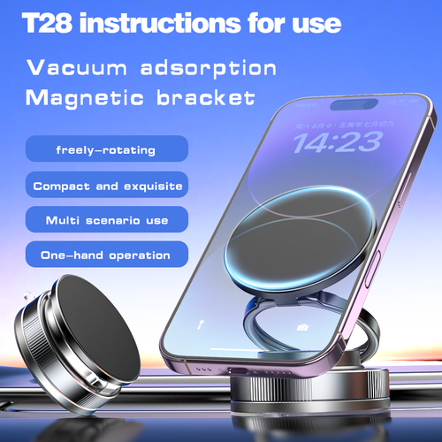 360 Degree Rotation Foldable Super Strong Magnetic Phone Holder Vacuum Suction Phone Holder