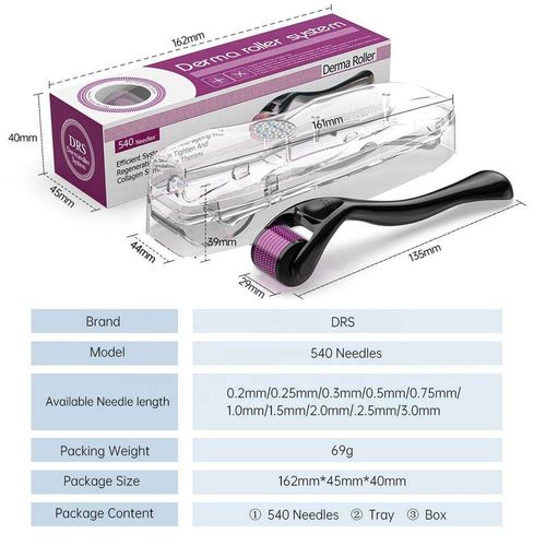 Derma Roller Microneedling Device Red for Skin Care Hair Beard Roller