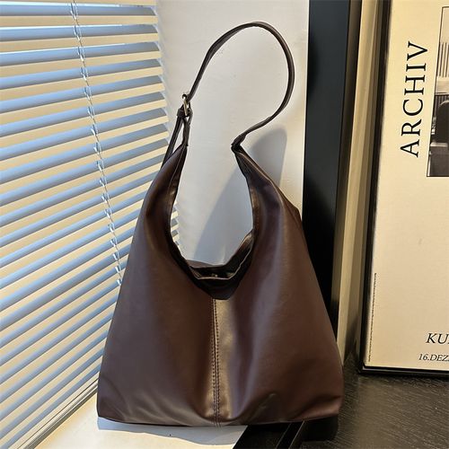 Vintage Women's Tote Bag 2025 Popular Korean Style with Zipper Closure Underarm Bag