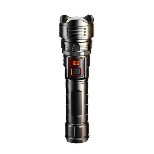 Newest ABS Plastic Flashlight LCD Digital Power Display 3000 Lumens White Laser LED Zoomable Outdoor Torch Emergency Flash Light