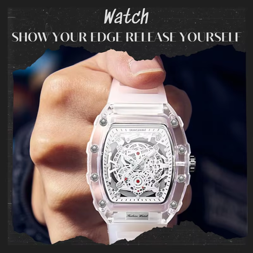 Hot selling fashion personalized waterproof quartz watch fashion transparent men's watch