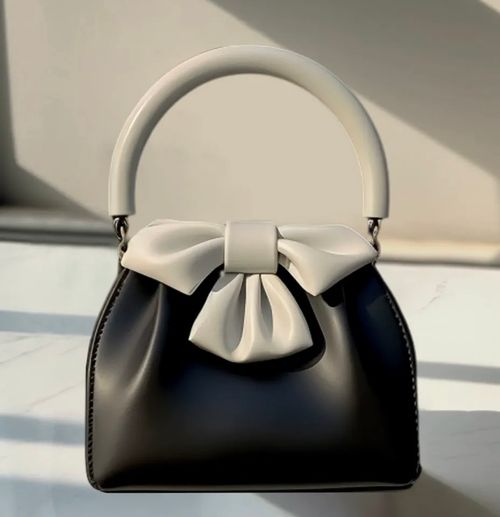 Spring and summer fashionable pleated handbags, bow bucket bags