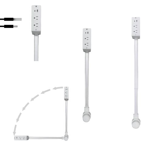 Hot British Standard Sale Electrical Outlet Extender 2 Ac Power Outlets and 2 USB Charging Ports Extends 22 34 Rotates 180 Use Behind Couches