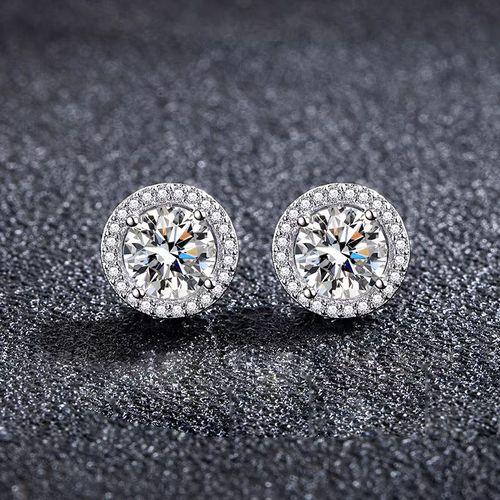 High-end popular style inlaid zircon earrings, the same style for men and women