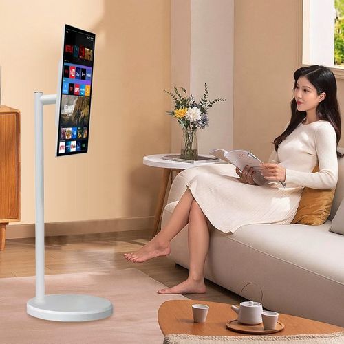 Rechargeable Moveable Android Monitor Built-In 4h Battery Rollable Smart Touch Screen 21.5 Inch and 27 Inch Televisions Tv