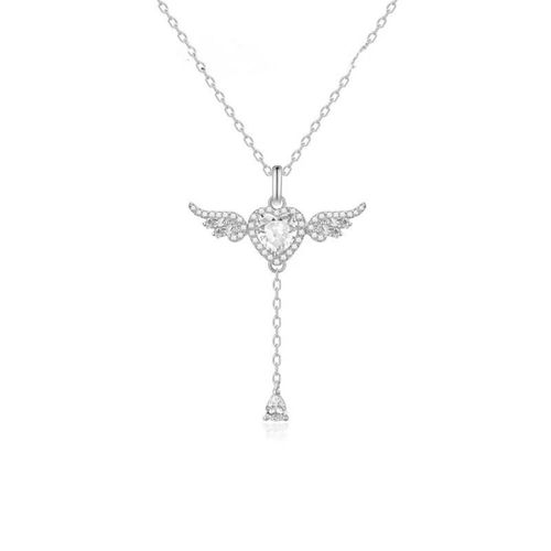 Angel Heart Necklace, Cupid's Heart Wings Clavicle Chain - A Gift for Your Girlfriend