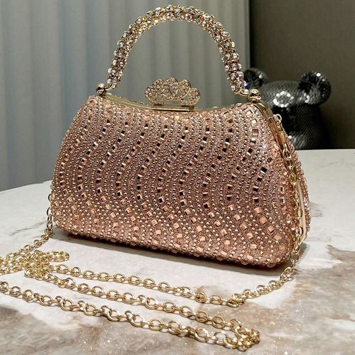 Trendy Luxury Fashion Diamonds Women's Handbags Full Rhinestone Design Party Clutch Bag
