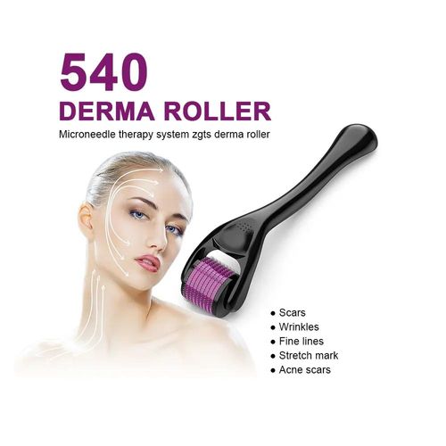 Derma Roller Microneedling Device Red for Skin Care Hair Beard Roller
