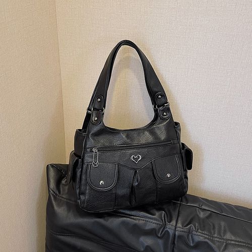 New washed leather ladies handbags women's bags retro fashion large capacity shoulder bag commuter soft leather bag
