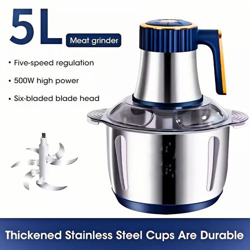 INDUSTRIAL STRENGTH 5L Stainless Steel Grinder 6-Blade System 7 Speeds Heavy Duty Motor Pay on Delivery