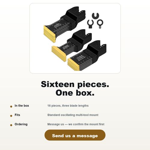 16-Piece Bi-Metal Blade Set — Titanium Coated. 50% OFF today only.