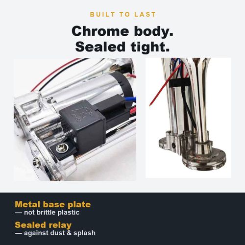 Dual Air Horn — Silver 12V. 50% OFF today only. 🇬🇭