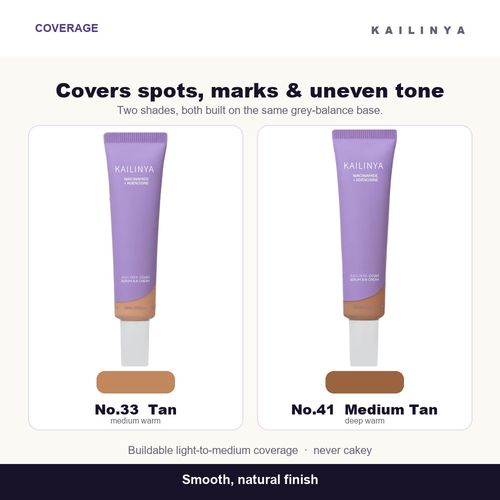 KAILINYA Cover Serum BB Cream — Blurs Spots & Marks, No White Cast