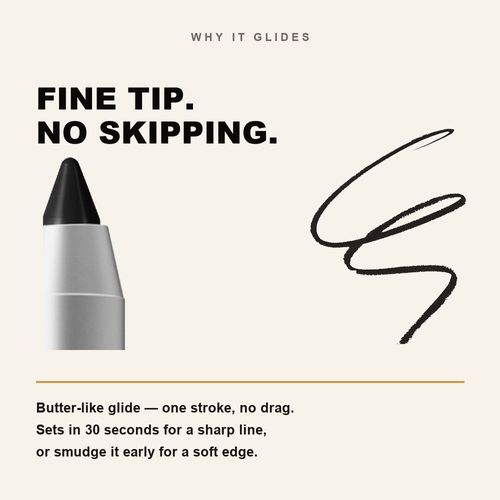 lakerain 1440 Longwear Eyeliner Pencil — Waterproof, Black Matte, Fine Tip