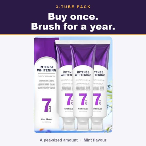 3-pack | Purple Whitening Toothpaste — 3-Tube Pack. 50% OFF today only. 🇬🇭