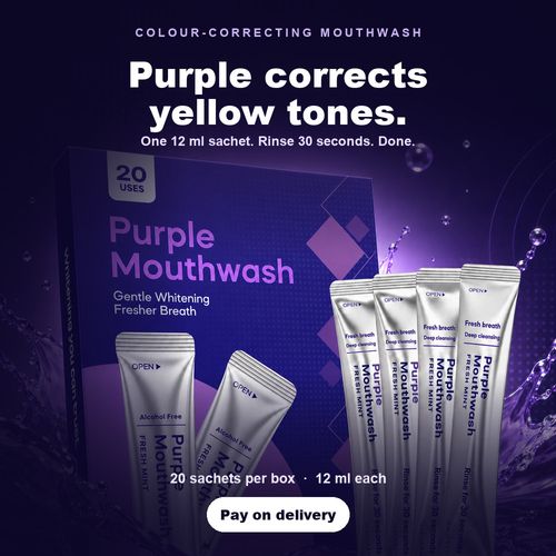 Purple Mouthwash — 20 Sachets. 50% OFF today only.