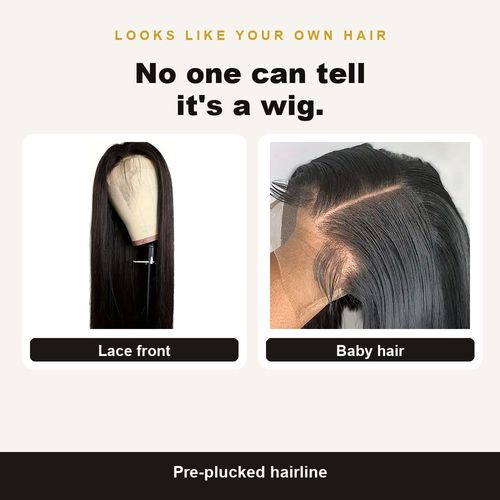 Lace Front Wig — Long Straight, Natural Black. 50% OFF today only. 🇬🇭