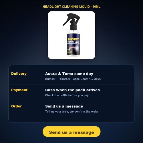 3-Pack | Headlight Cleaning Liquid 60ML — 50% OFF today only. 🇬🇭