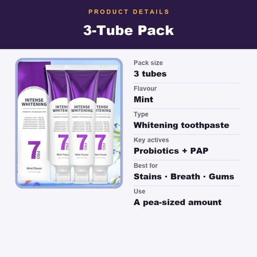 3-pack | Purple Whitening Toothpaste — 3-Tube Pack. 50% OFF today only. 🇬🇭
