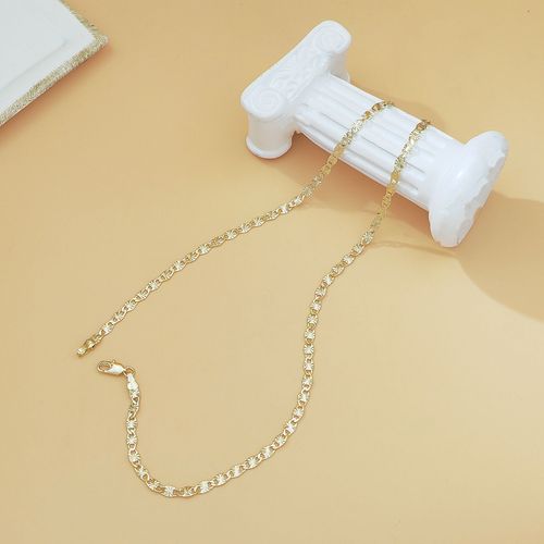 1PC 14K Gold Plated Flat Chain Necklace for Women - Versatile, Elegant & Fashionable - Perfect Gift, High Quality Jewelry for Any Occasio