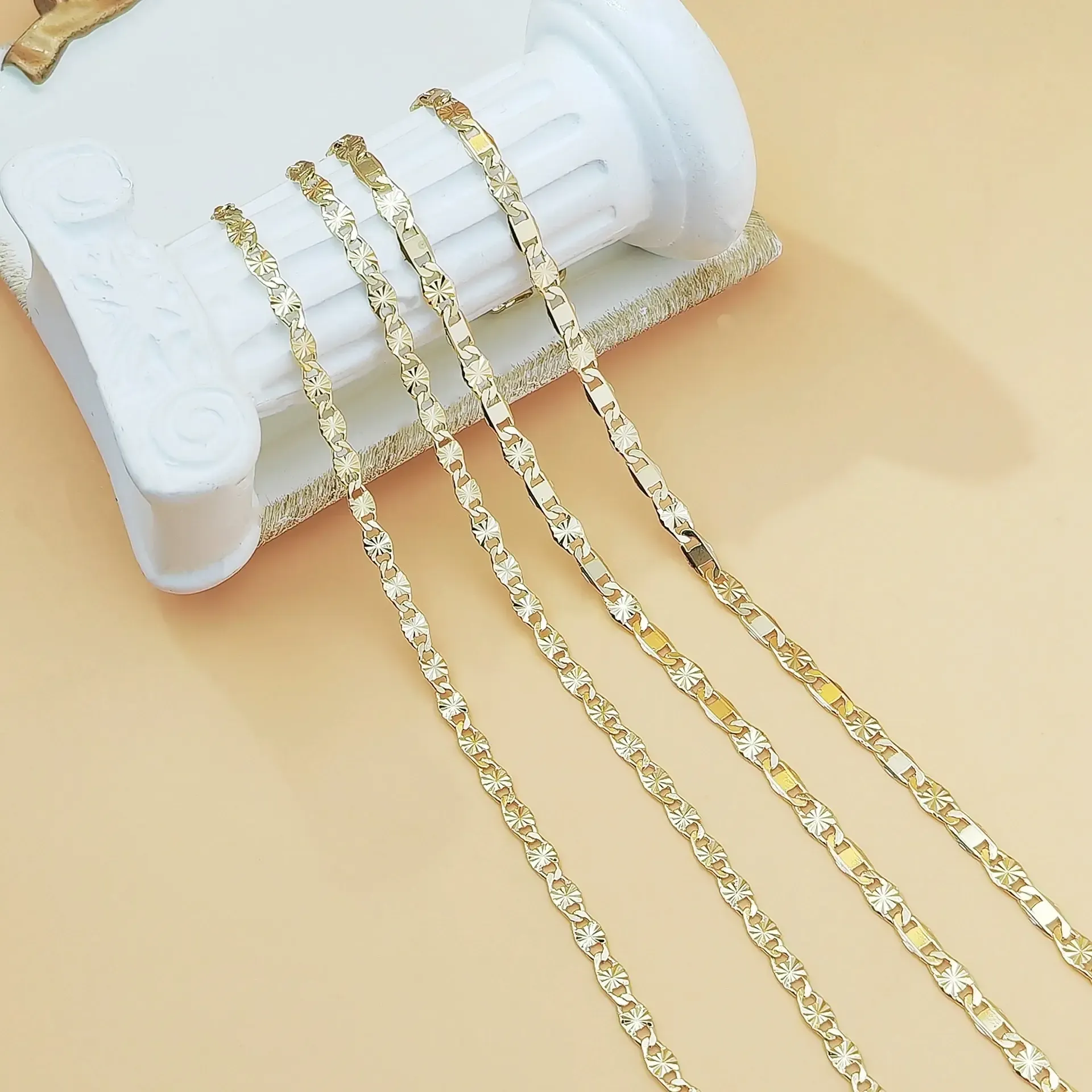 1PC 14K Gold Plated Flat Chain Necklace for Women - Versatile, Elegant & Fashionable - Perfect Gift, High Quality Jewelry for Any Occasio