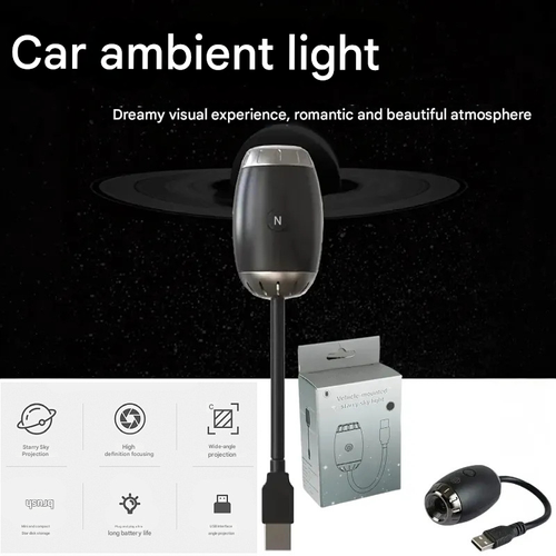 Car-Mounted Galaxy Starry Sky Light - Ambient Light with Aromatherapy Car Decoration, Starry Sky Ceiling Projector, Portable Small Night Light for Car Interior Decoration