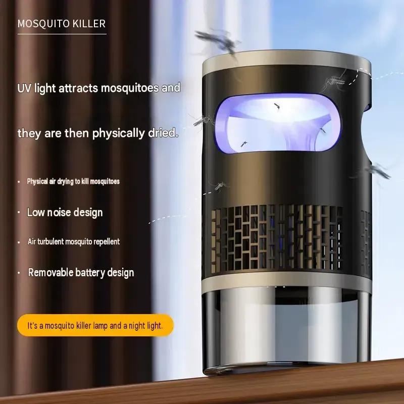 Best-selling outdoor mosquito killer lamp, suction-type, USB rechargeable, automatic mosquito attraction and trapping night light.