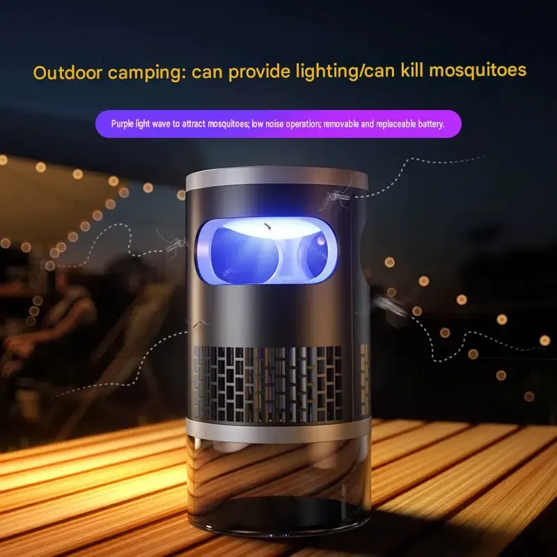 Best-selling outdoor mosquito killer lamp, suction-type, USB rechargeable, automatic mosquito attraction and trapping night light.