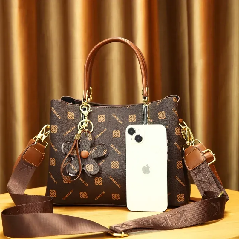 New Retro PU Tote Bag for Women - Stylish Large Capacity Shoulder Crossbody Bag, Elegant High-End Fashion Handbag, Versatile Casual Daily
