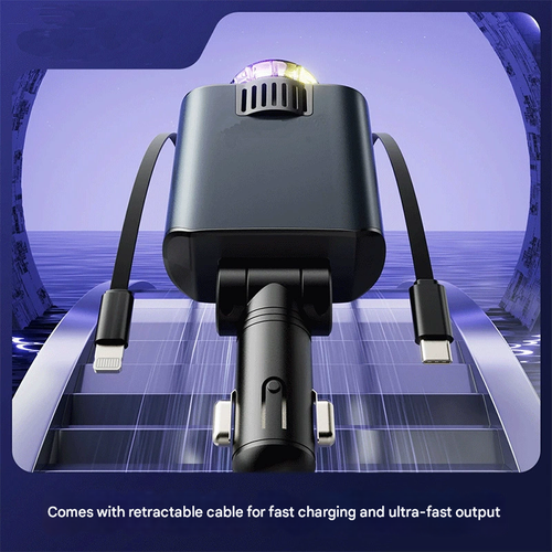 Smart Portable Car Air Freshener with Starlight Diffuser ,Intelligent Sensing & Atmosphere Lighting - Retractable Car Charger & Aromatherapy Diffuser ,Halloween Perfect Gift for Men