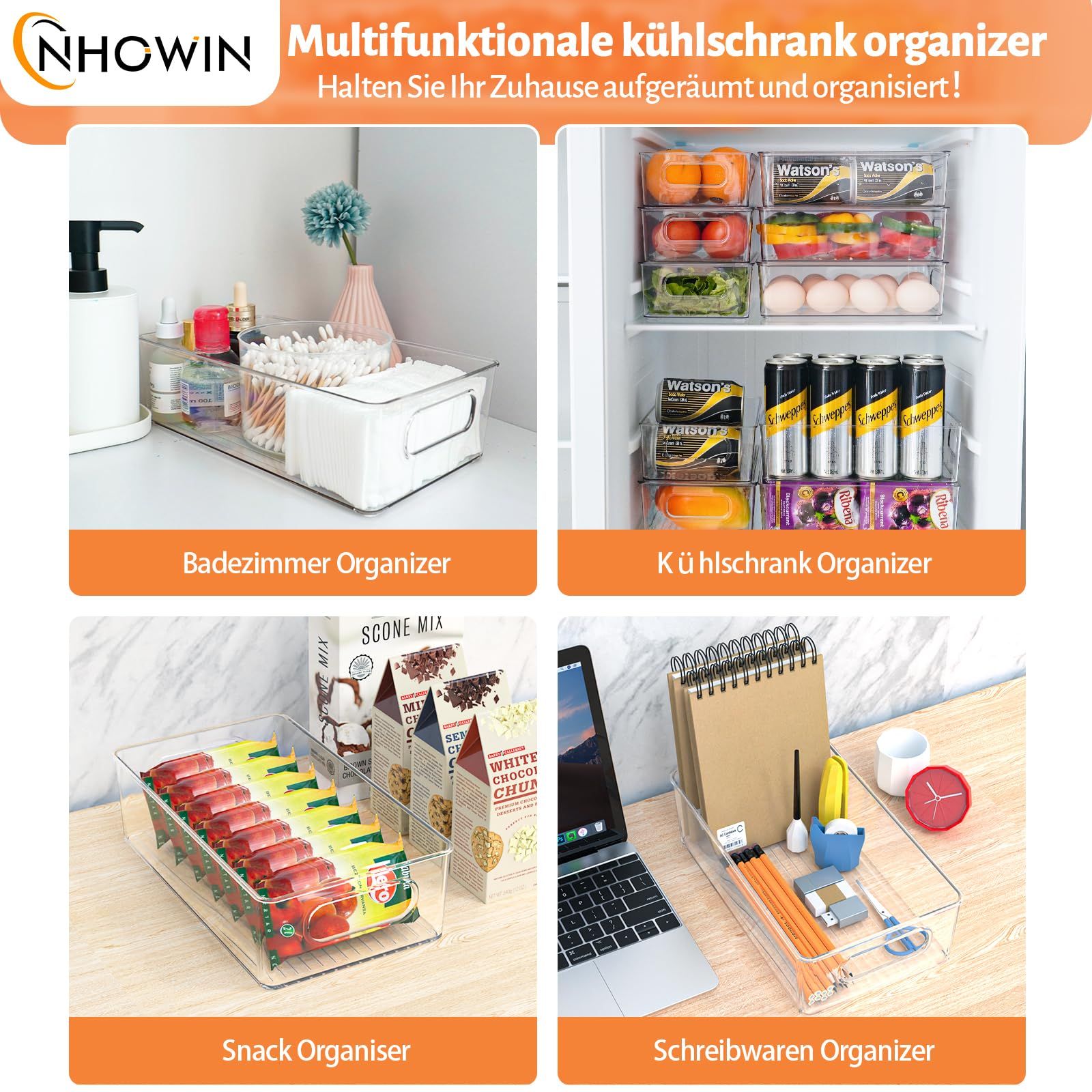 Stapelbare Kühlschrank Organizer 6er Set