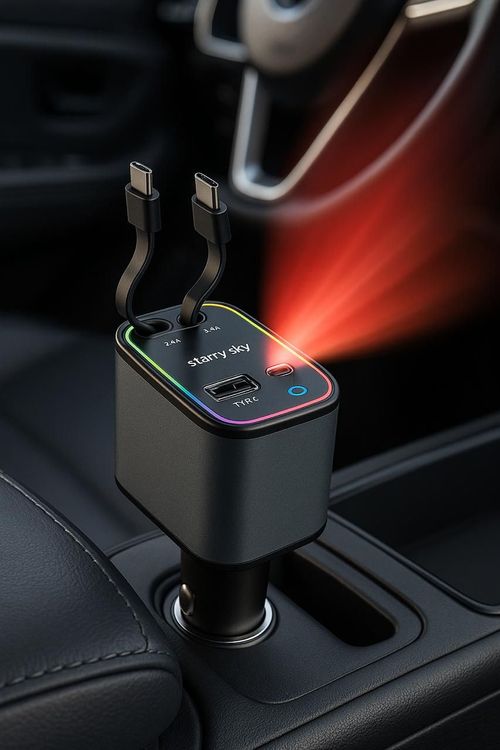 Retractable Star Car Charger with Fast Charging ✨