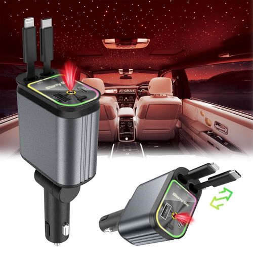 Retractable Star Car Charger with Fast Charging ✨