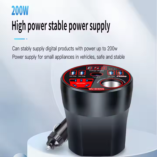 Car inverter 12V24V to 220V power converter multi-function car socket charger cell phone fast charging