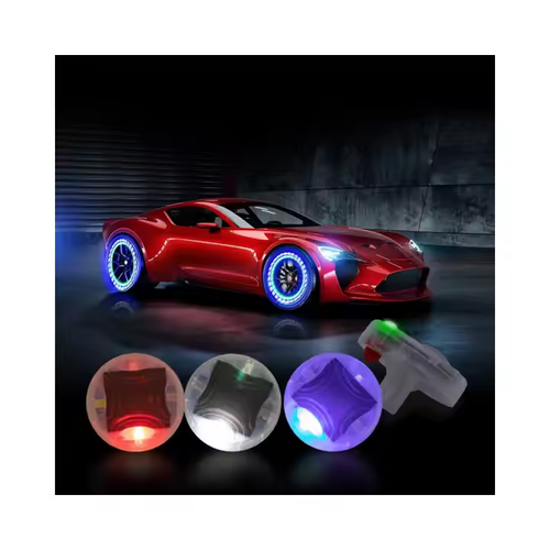 Car motorcycle tire light solar led valve cap light wheel decorative light flash light colorful wind turbine