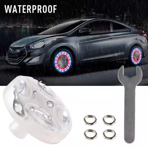 Car motorcycle tire light solar led valve cap light wheel decorative light flash light colorful wind turbine