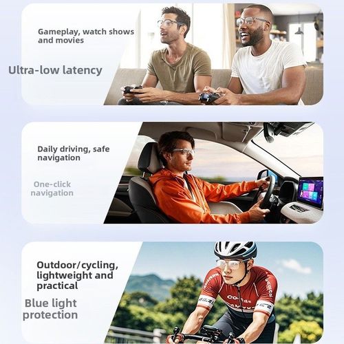 Color-changing AI translation glasses, combining communication and eye protection in one. The color-changing lenses automatically adapt to light conditions, with a blue light protection rate of 99.67%. It supports real-time multilingual translation via Bluetooth, has stereo interpretation through the frame, and is easy to operate with touch control. It has a battery life of 6 hours, suitable for both daily eye protection and cross-border communication.