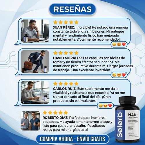 Selerb NAD+® Cellular Energy, Prostate Support, and Male Performance. Don't wait any longer—boost your daily performance now.