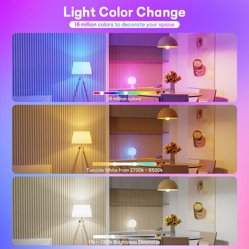 Smart wifi bluetooth dimming color LED bulb