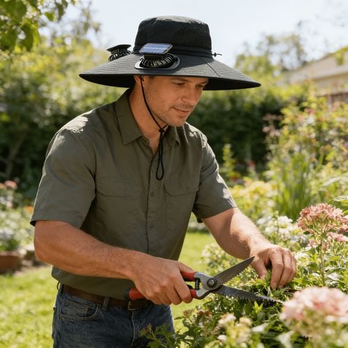 Solar Dual Fan Sun Hat