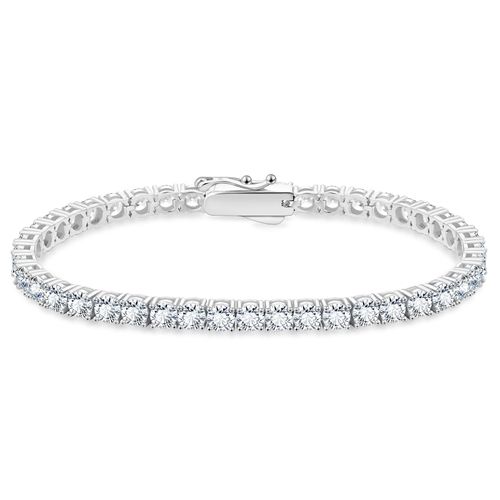 3mm Cubic Zirconia 925 Sterling Silver Bridal Wedding Jewelry 14K White Gold Plated Women Men Diamond 5A CZ Tennis Bracelets