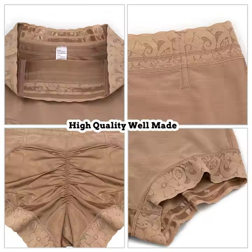 3XL Plus Size Invisible Women Shaping Lace Panties Shaper Pink Black High Compression