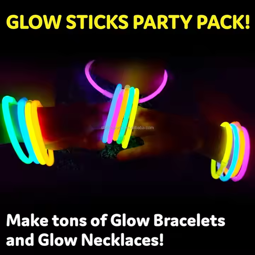 🔥Hot Sale Buy 100 Get 100 Free🔥 Party Fluorescence Light Glow Sticks Bracelets Necklaces Neon for Wedding Party Glow Sticks Colorful Glow Stick