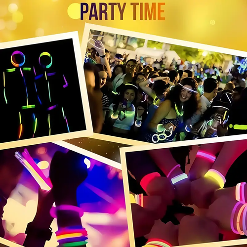 🔥Hot Sale Buy 100 Get 100 Free🔥 Party Fluorescence Light Glow Sticks Bracelets Necklaces Neon for Wedding Party Glow Sticks Colorful Glow Stick