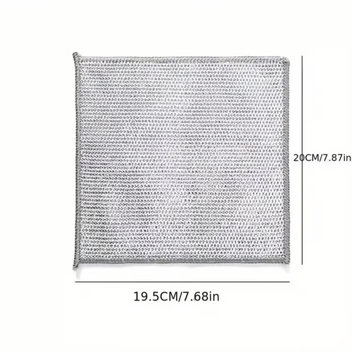 20 pcs, Hot Sale Non-Scratch Wire Dishcloth Silver Wire Mesh Knit Cleaning Cloth Wire Dish Washing Rags