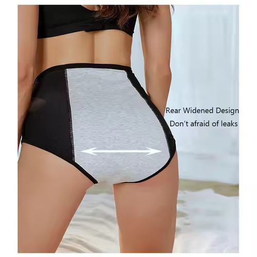 Buy One Get One Free！Mid Waist Womens Teen Girls Period Underwear Mesh Menstrual Period Panties Leak-Proof Organic Cotton Protective Briefs